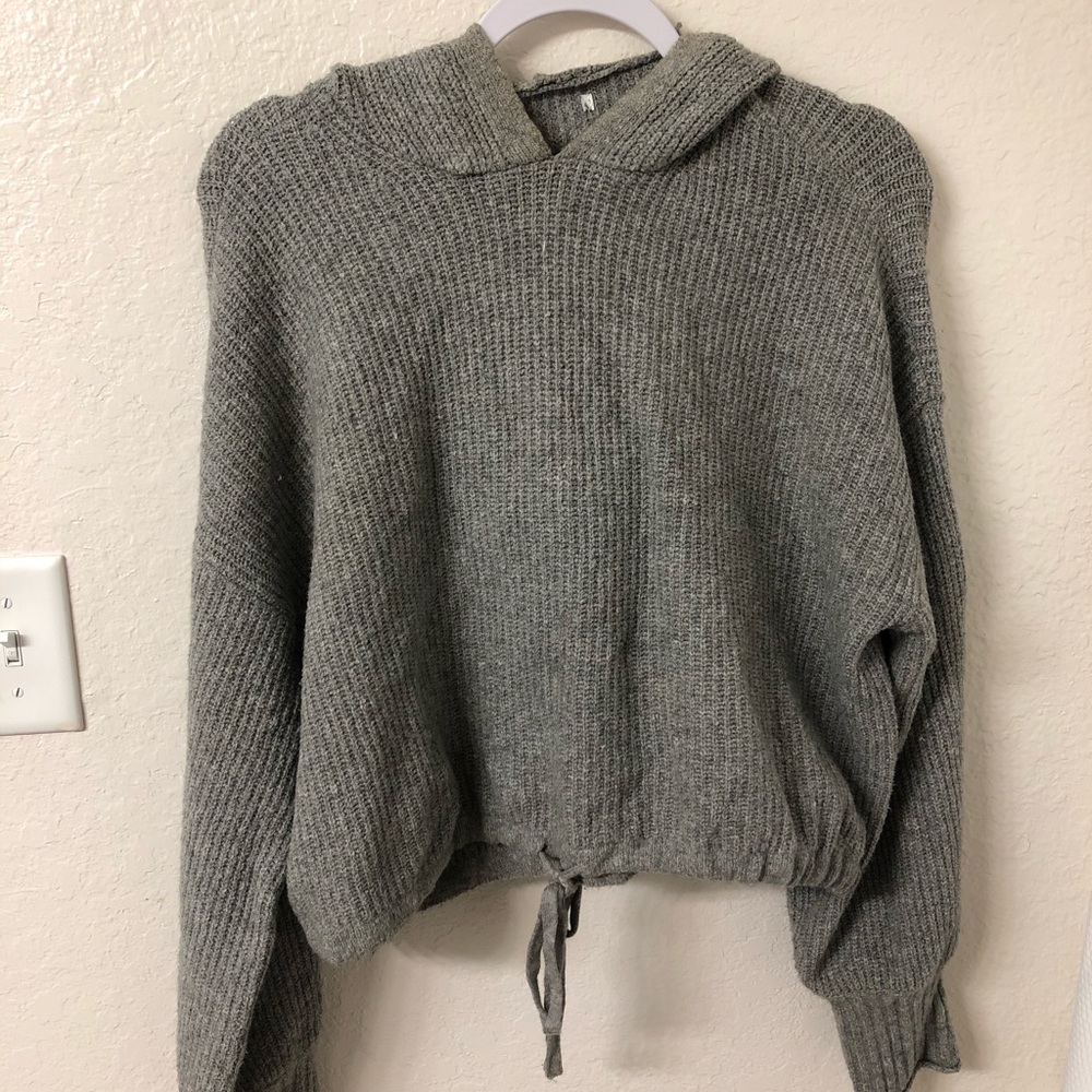 Grey crop hoodie